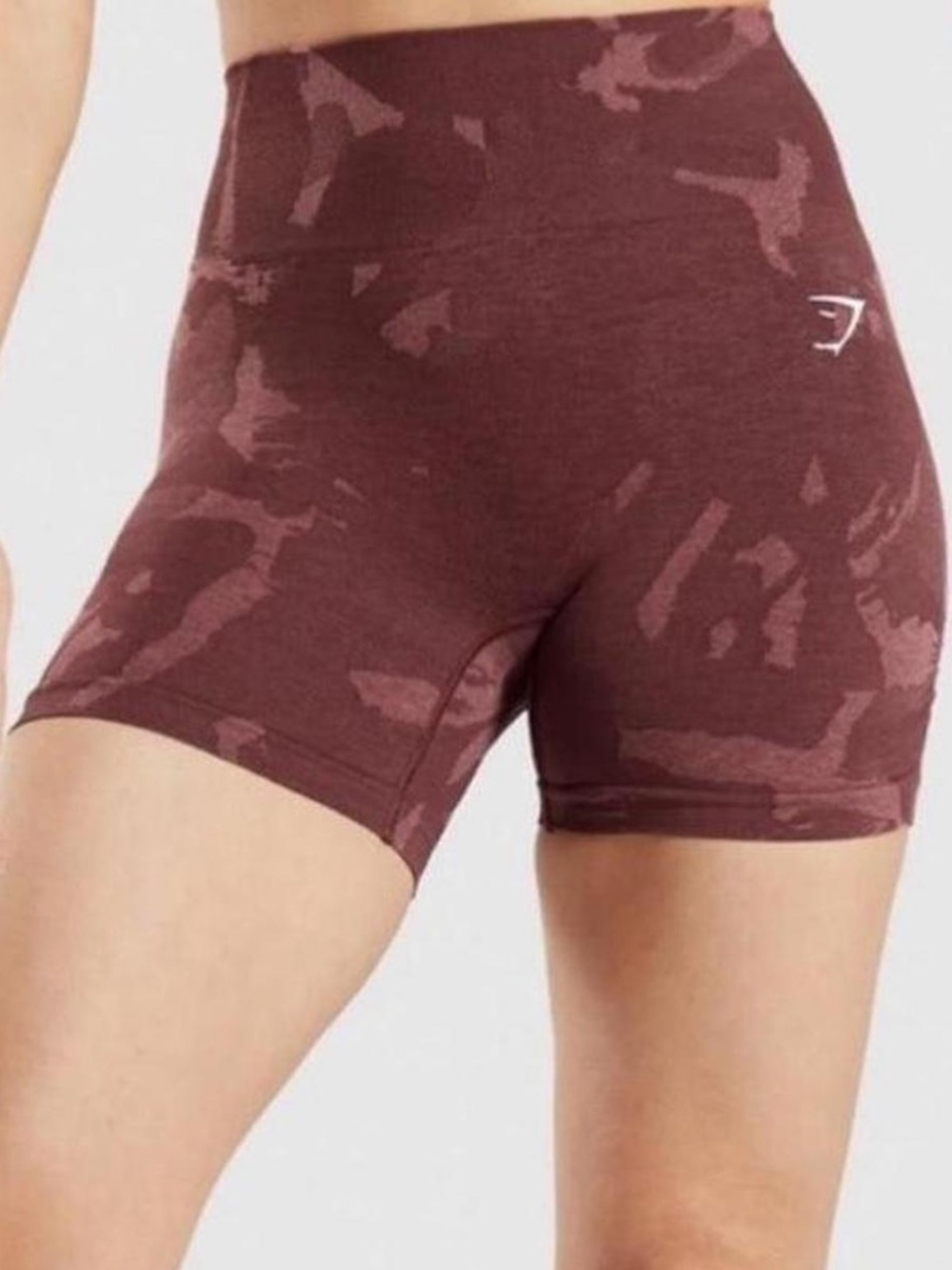 Gymshark Adapt Camo Seamless Shorts-Cherry Brown